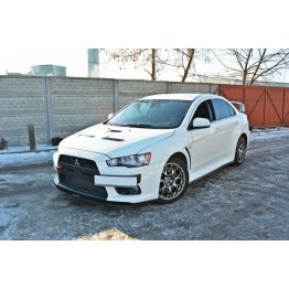 Накладка сплиттер на передний бампер вариант 3 на Mitsubishi Lancer X Evo